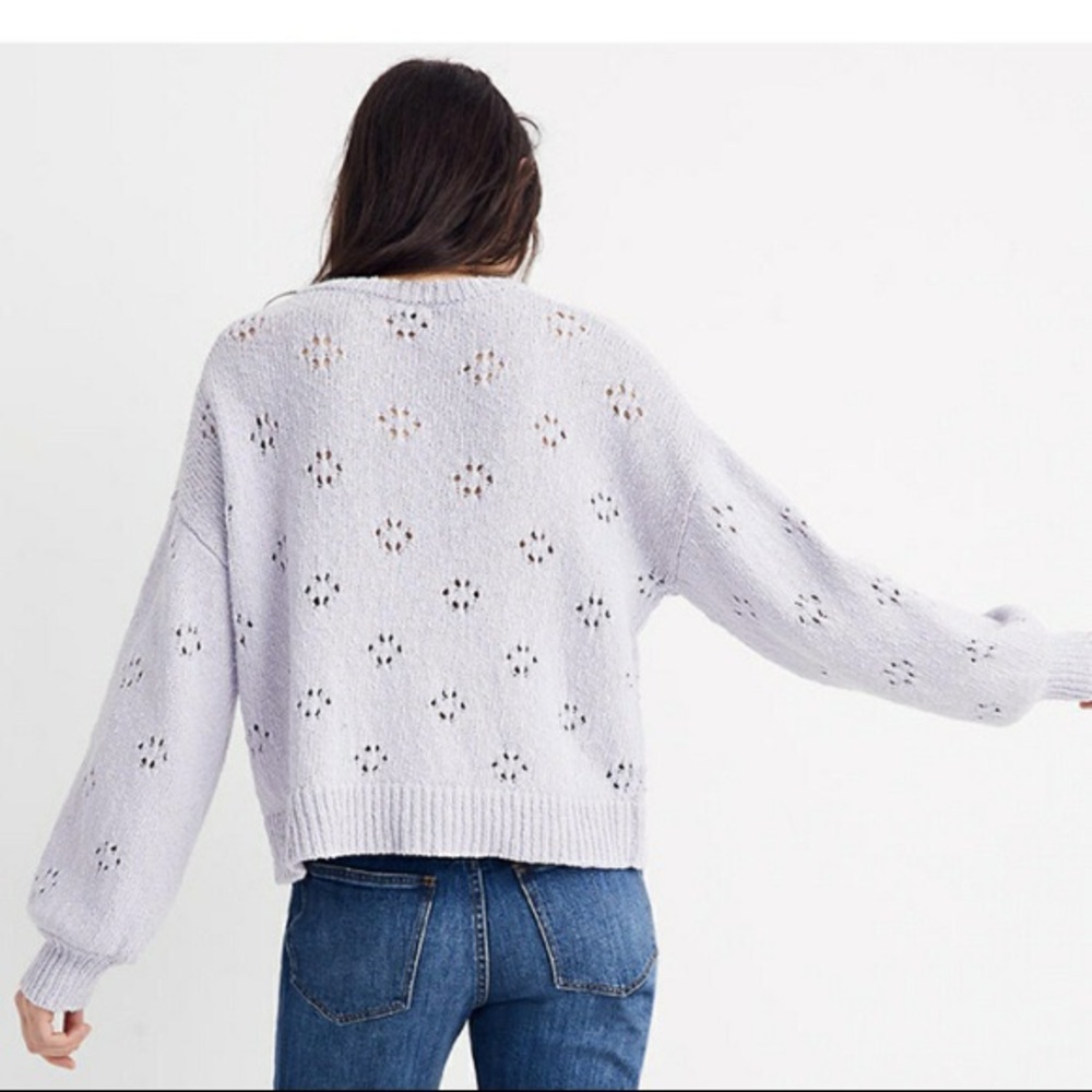 Madewell Floral Pointelle Lilac Sweater - Picture 4 of 6